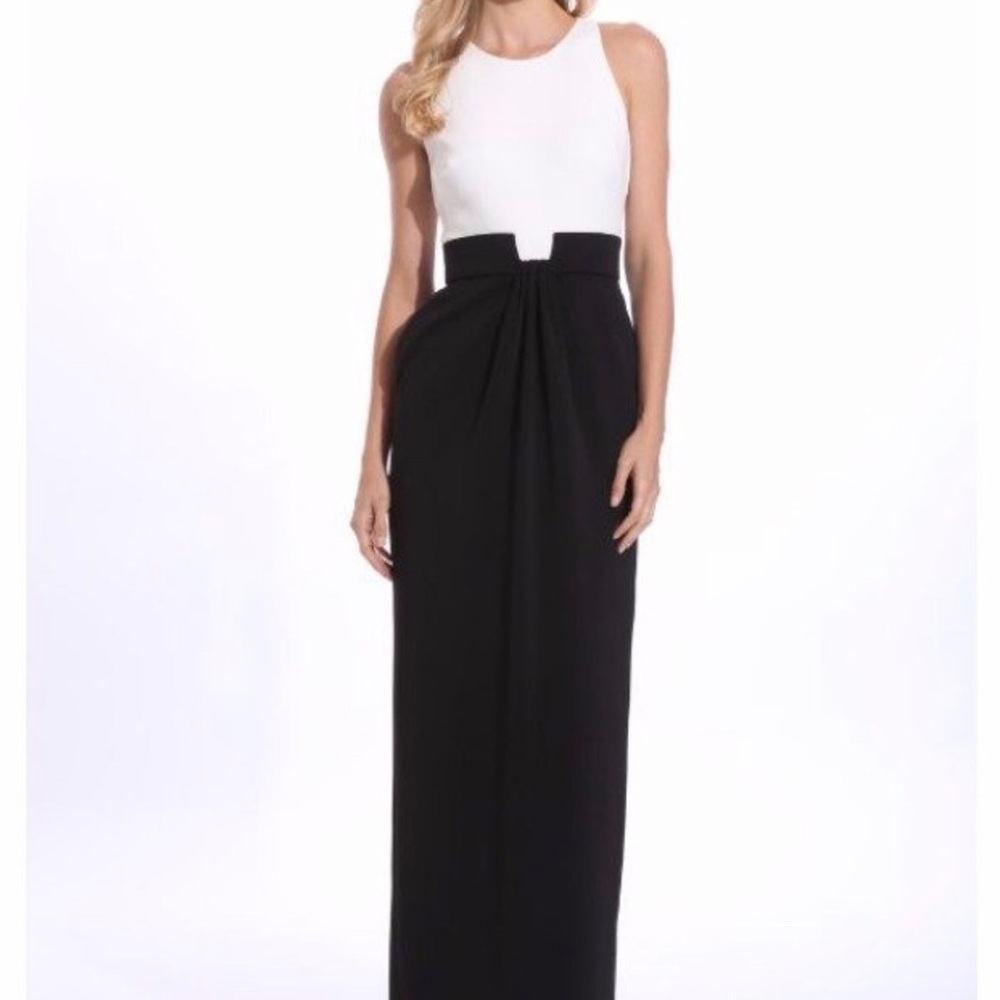 Two-tone Column Long Dress
